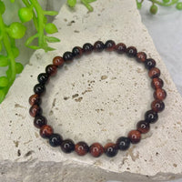 Tigers Eye - Red Bead Bracelet